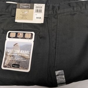 Haggar 38x31 Black Olive Freedom Khaki